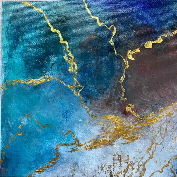 Abstract Angel in Flight Acrylic Spiritual Original Wall Art Painting, 9x12" - Picture 2 of 9